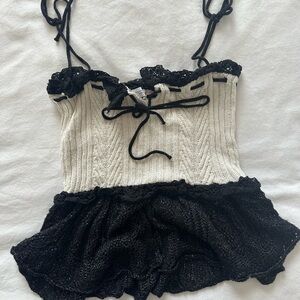 Zara knit tie top